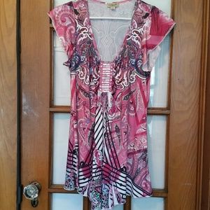 One World Short Sleeve Ladies Top Size M